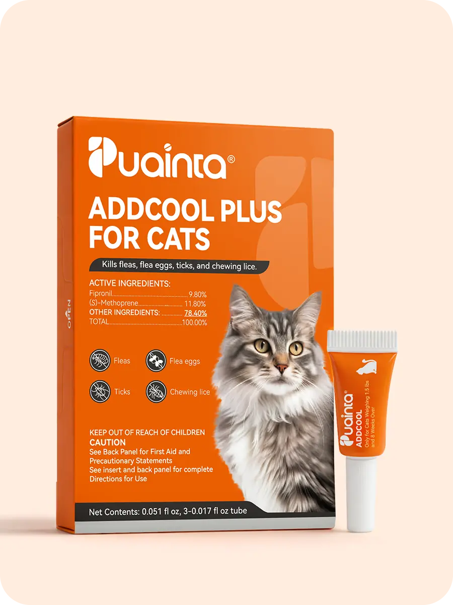 Puainta ADDCOOL Plus Cat Flea & Tick Treatment – Fast-Acting Protection