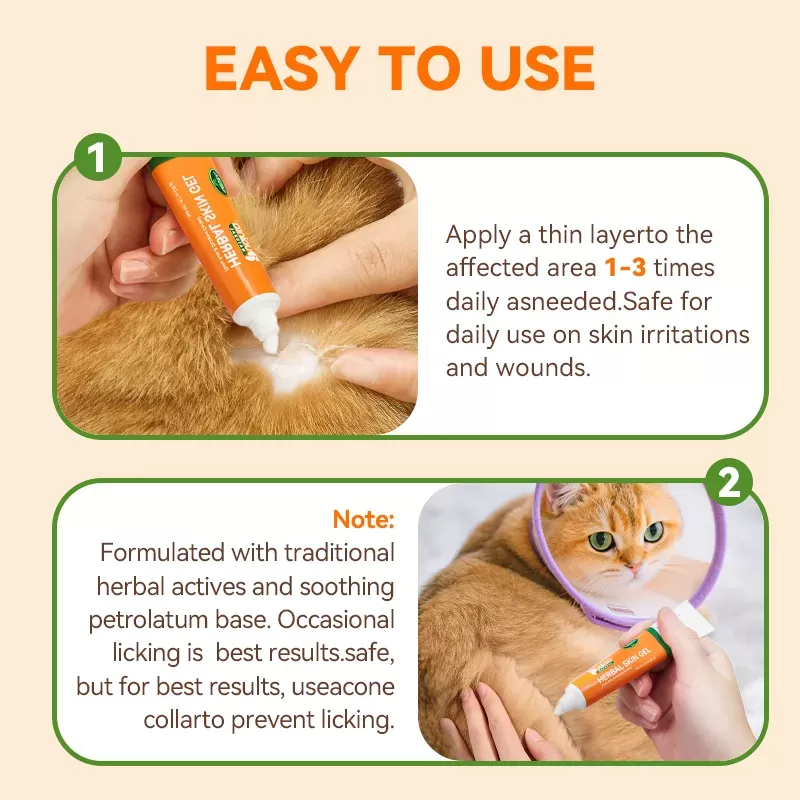  Puainta Gel de Pele Natural Herbal para Alívio da Coceira, Seguro & Eficaz para Cães & Gatos