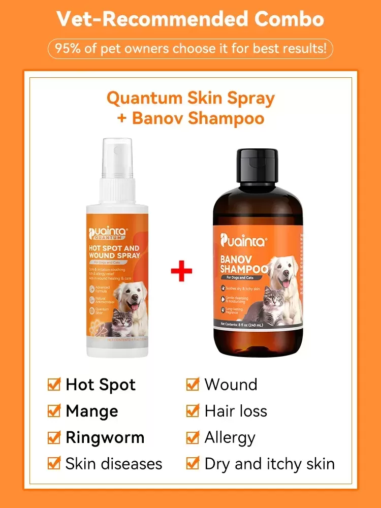 spray pour la peau Quamtum+shampooing Banov