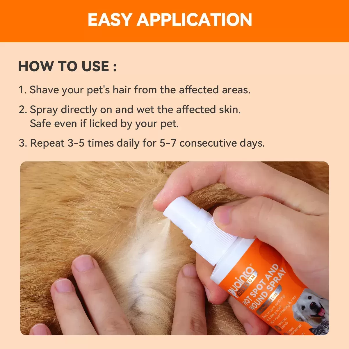 Puainta® Quantum Silver Anti-itch Skin Spray para Perros/Gatos, Alivio Mejorado de la Sarna Pipot