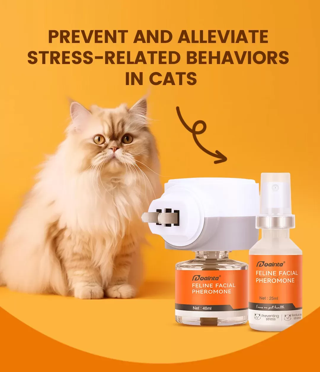 PREVENT AND ALLEVIATESTRESS-RELATED BEHAVIORSIN CATS