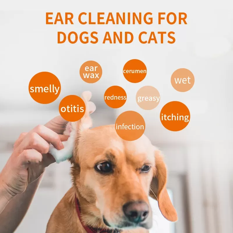 Puainta® Dog/ Cats Ear Cleaner Solution for Removing Ear Mites/ Itching Relief/ Peculiar Smell Removal