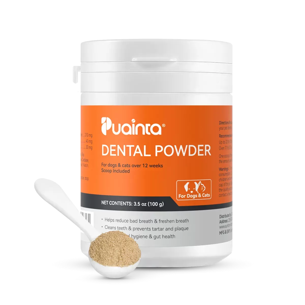 Puainta ® Pó Dental, Removedor de Tártaro para Limpeza de Dentes Gato e Cão